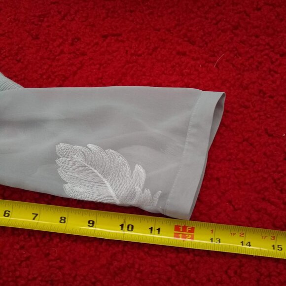 sheer drop waist embroidered feathers shirtdress NWOT - Picture 10 of 11